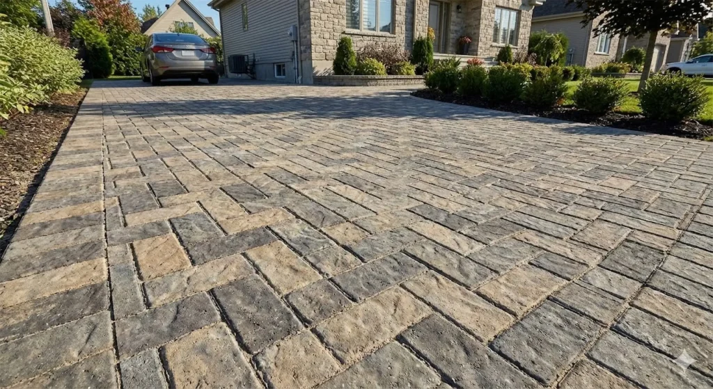 Unistone driveway in Montreal's West Island